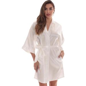 Just Love Satin Robe for Women Kimono Robes(Satin – White)