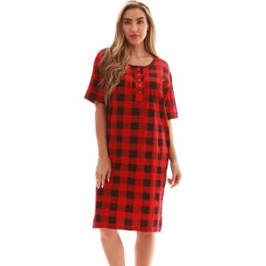 Just Love Short Sleeve Nightgown Holiday Sleepwear(Buffalo Plaid)