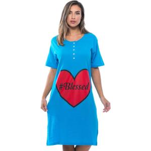 Just Love Short Sleeve Nightgown/Sleep Dress for Women/Sleepwear(Turquoise – #Blessed)