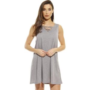 Just Love Short Trapeze Dress Summer Dresses(Heathered Grey)