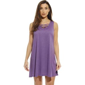 Just Love Short Trapeze Dress Summer Dresses(Heathered Purple)