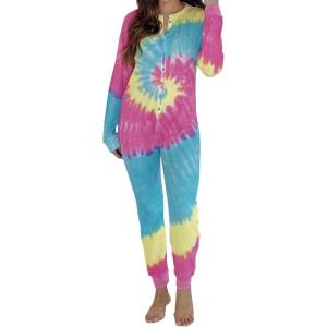 Just Love Thermal Union Suits for Girls(Tie Dye – Pastel Swirl)