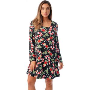 Just Love Ugly Christmas Dress Xmas Party Outfit(Black – Candycane Elf)