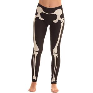 Just Love Ugly Christmas and Halloween Holiday Leggings(Black – Skeleton)