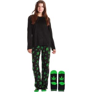 Just Love Ultra-Soft Women’s Pajama Pant Set – Nightgown with Matching Socks(Leaf Print)