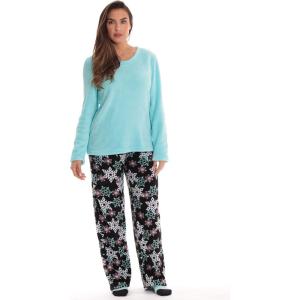 Just Love Ultra-Soft Women’s Pajama Pant Set – Nightgown with Matching Socks(Winter Snowflake Black)