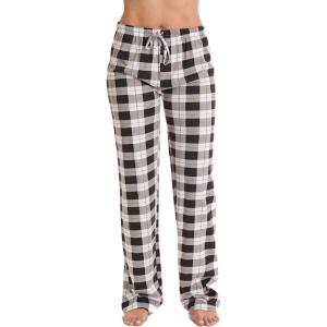 Just Love Women 100% Cotton Pajama Pants(Black – Plaid)