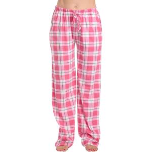 Just Love Women 100% Cotton Pajama Pants(Pink Plaid 100% Organic Cotton)