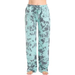 Just Love Women 100% Cotton Pajama Pants(Tie Dye Ink Blot – Black Aqua)