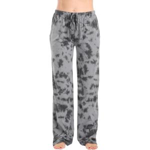 Just Love Women 100% Cotton Pajama Pants(Tie Dye Ink Blot – Black Grey)