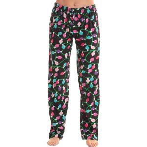 Just Love Women Pajama Pants Holiday Prints(Black – Christmas Lights)