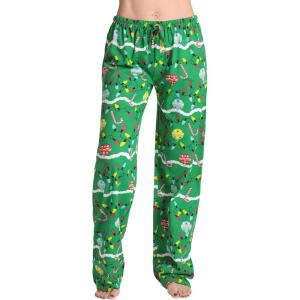 Just Love Women Pajama Pants Holiday Prints(Green – Decorated Tree)