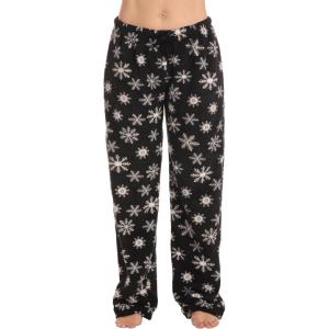 Just Love Women Plush Pajama Pants Buffalo Plaid(Black – Snowflake Lush)