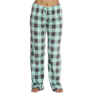 Just Love Women Plush Pajama Pants Buffalo Plaid(Buffalo Plaid Mint / Charcoal)