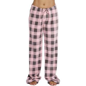 Just Love Women Plush Pajama Pants Buffalo Plaid(Buffalo Plaid Pink / Charcoal)