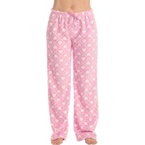 Just Love Women Plush Pajama Pants Buffalo Plaid(Pink – Argyle Heart)