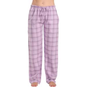 Just Love Women Plush Pajama Pants Buffalo Plaid(Purple Plaid – 100% Cotton Flannel)