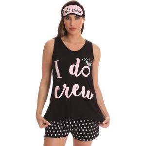 Just Love Women Sleepwear/Short Sets with Sleep Mask(Black – Bride’s I Do Crew)