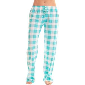 Just Love Womens Buffalo Plaid Pajamas(Mint White Buffalo Plaid)