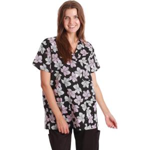 Just Love Womens Holiday Scrub Tops(Black – Windblown Floral)