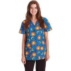 Just Love Womens Holiday Scrub Tops(Navy – Astro Celestial)