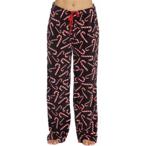 Just Love Womens Pajama Pants(Black – Candy Cane)