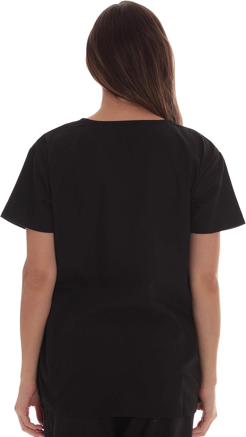 imageJust Love Solid Scrub Top for Women with Pockets and VNeckBlack