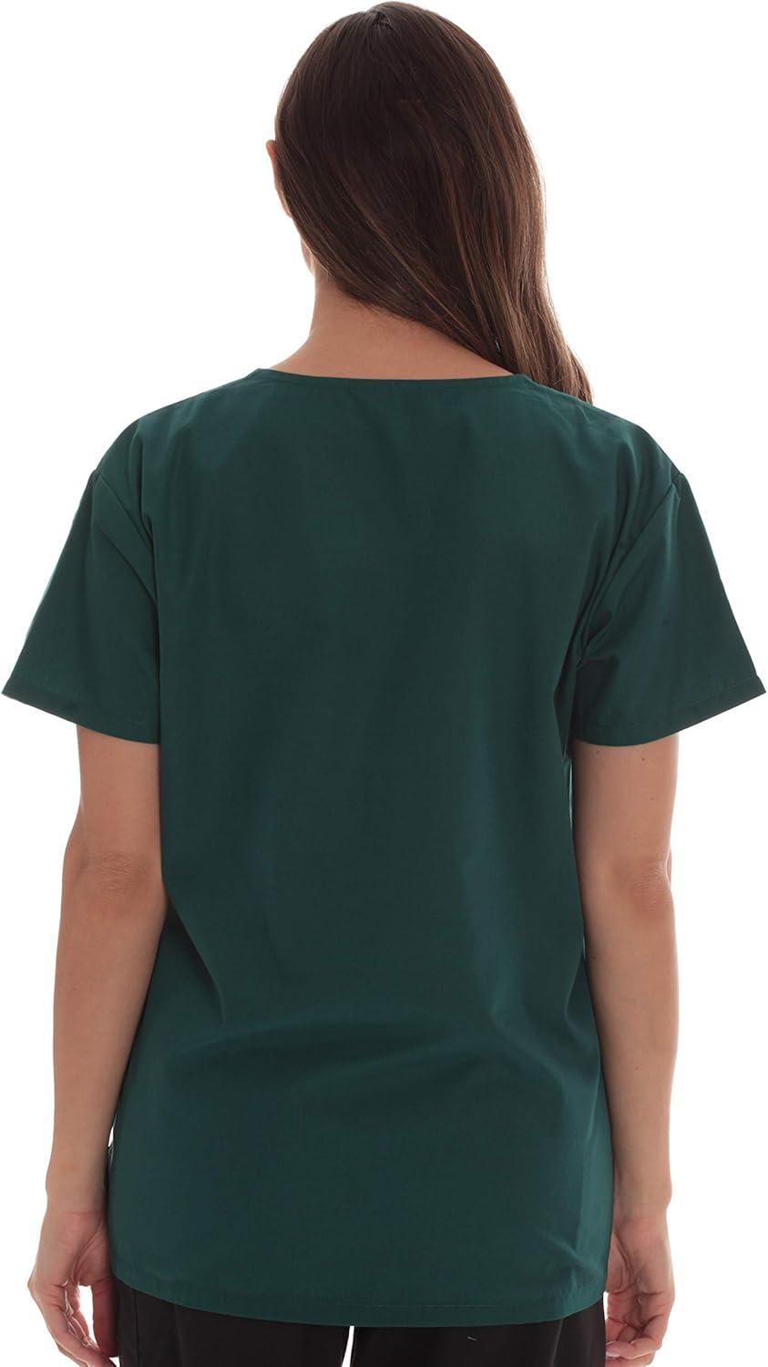 imageJust Love Solid Scrub Top for Women with Pockets and VNeckDark Green