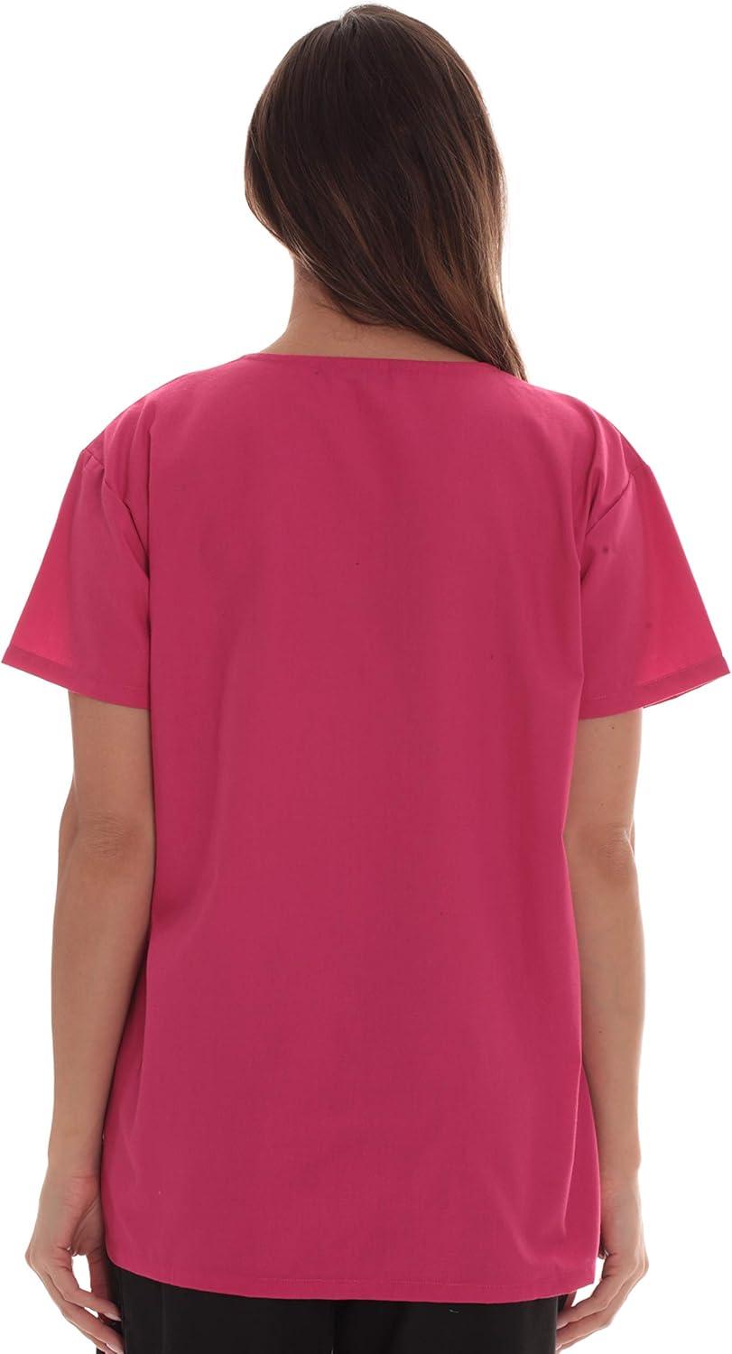 imageJust Love Solid Scrub Top for Women with Pockets and VNeckFuchsia