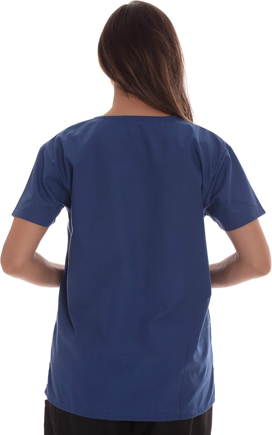 imageJust Love Solid Scrub Top for Women with Pockets and VNeckGalaxy Blue