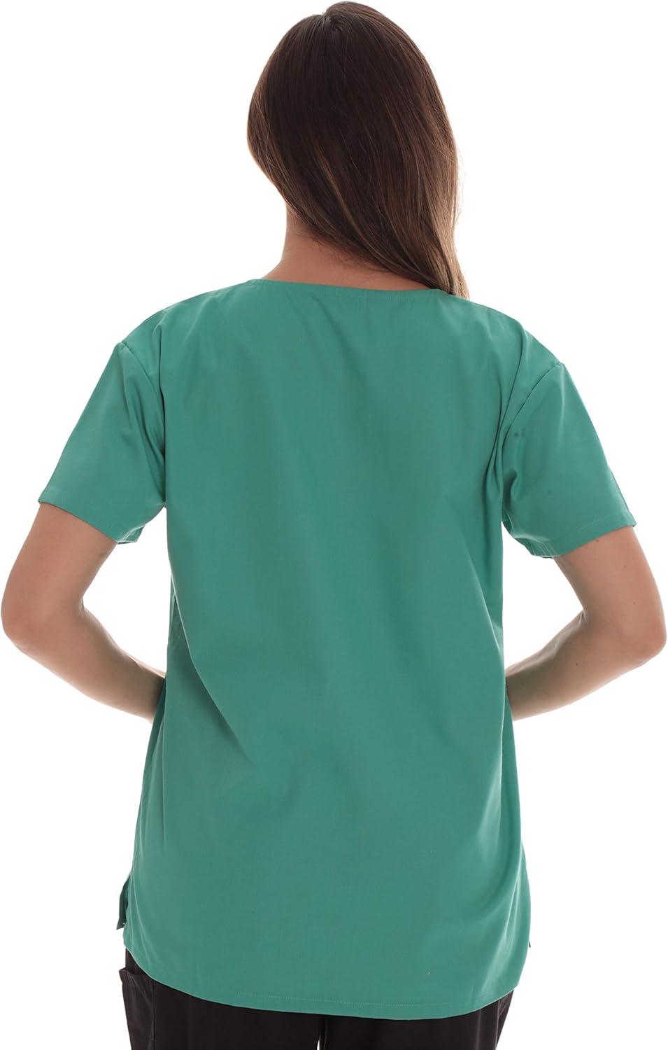 imageJust Love Solid Scrub Top for Women with Pockets and VNeckJade