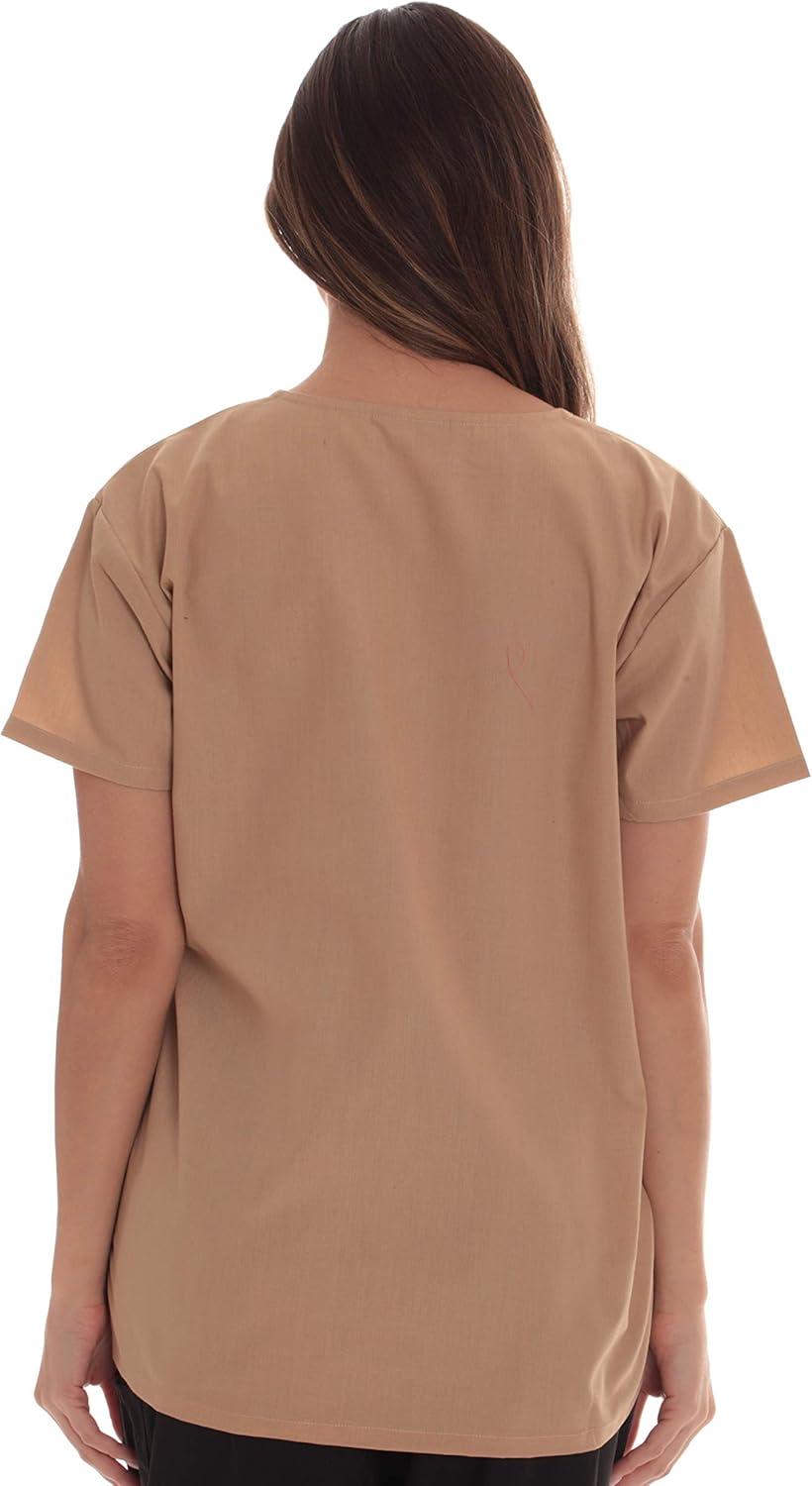 imageJust Love Solid Scrub Top for Women with Pockets and VNeckKhaki