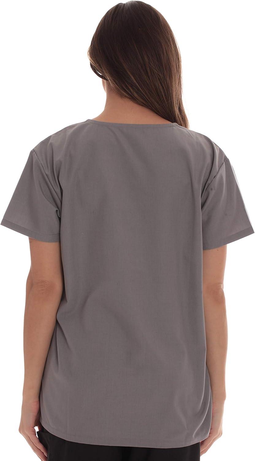 imageJust Love Solid Scrub Top for Women with Pockets and VNeckLight Grey