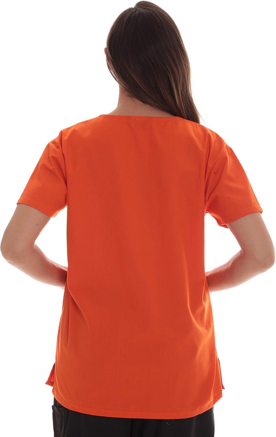 imageJust Love Solid Scrub Top for Women with Pockets and VNeckOrange
