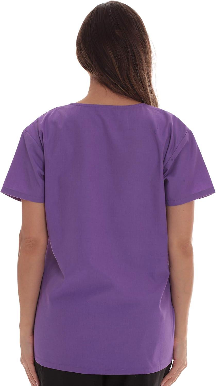 imageJust Love Solid Scrub Top for Women with Pockets and VNeckPurple