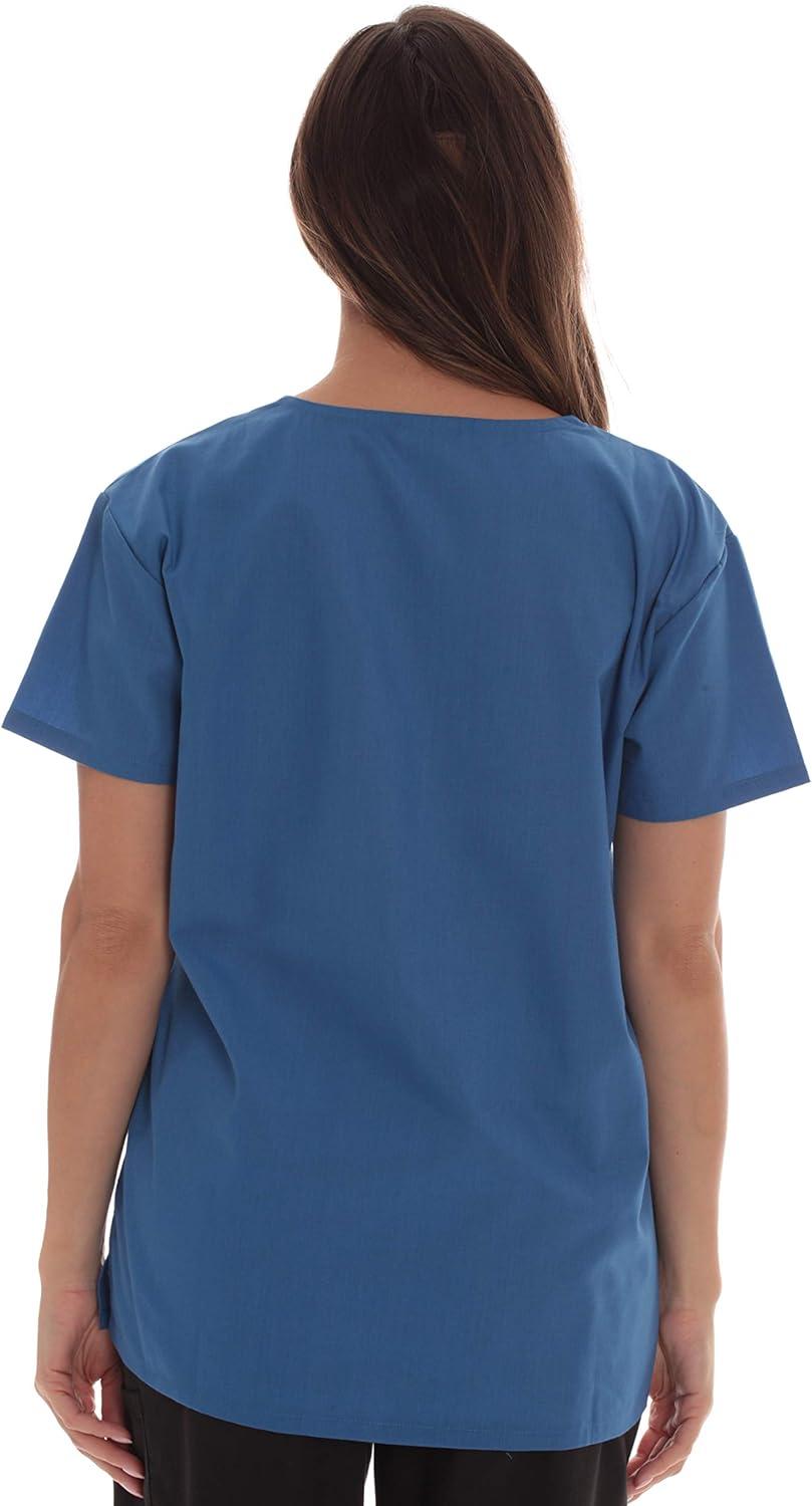 imageJust Love Solid Scrub Top for Women with Pockets and VNeckRoyal