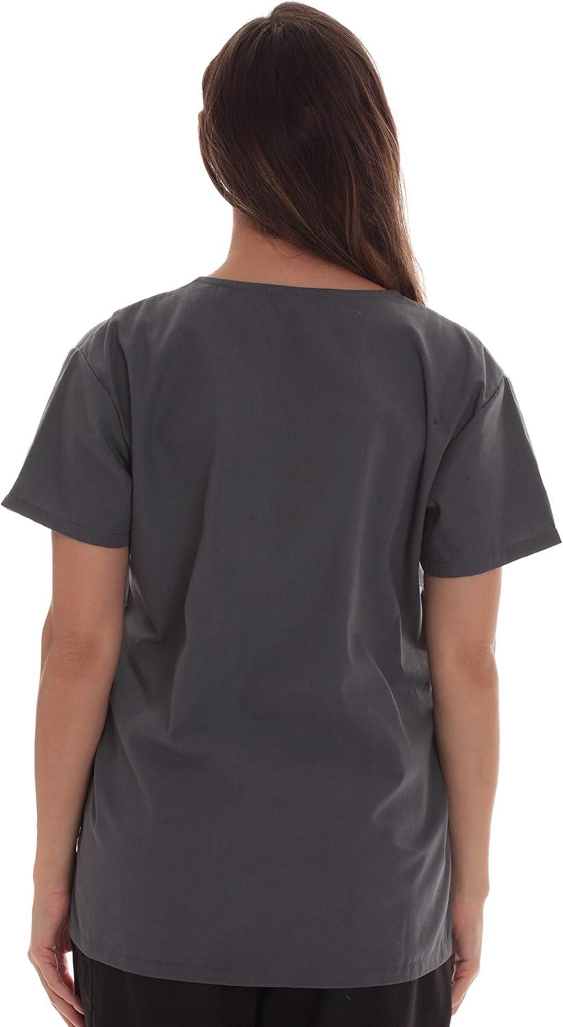 imageJust Love Solid Scrub Top for Women with Pockets and VNeckSteel Grey