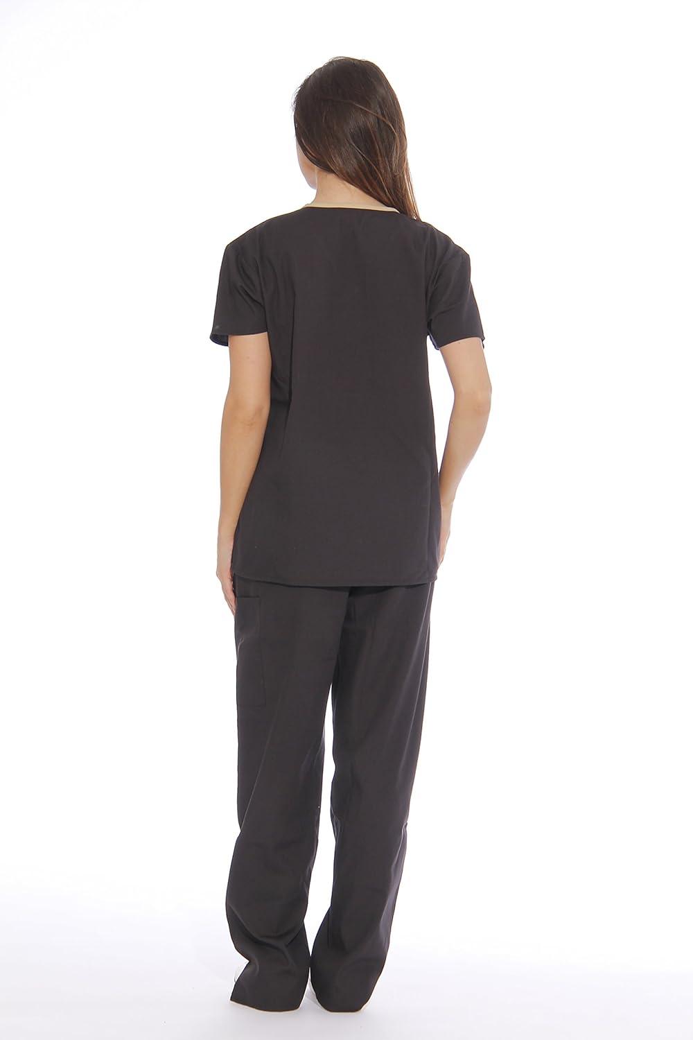 imageJust Love Womens Scrub SetsBlack With Sand Trim
