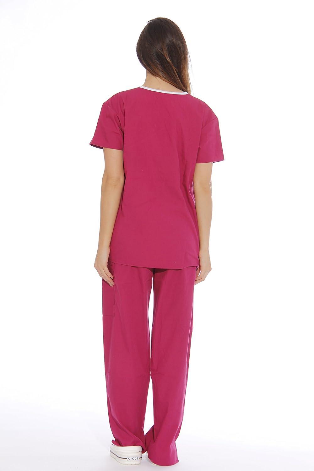 imageJust Love Womens Scrub SetsBurgundy With White Trim