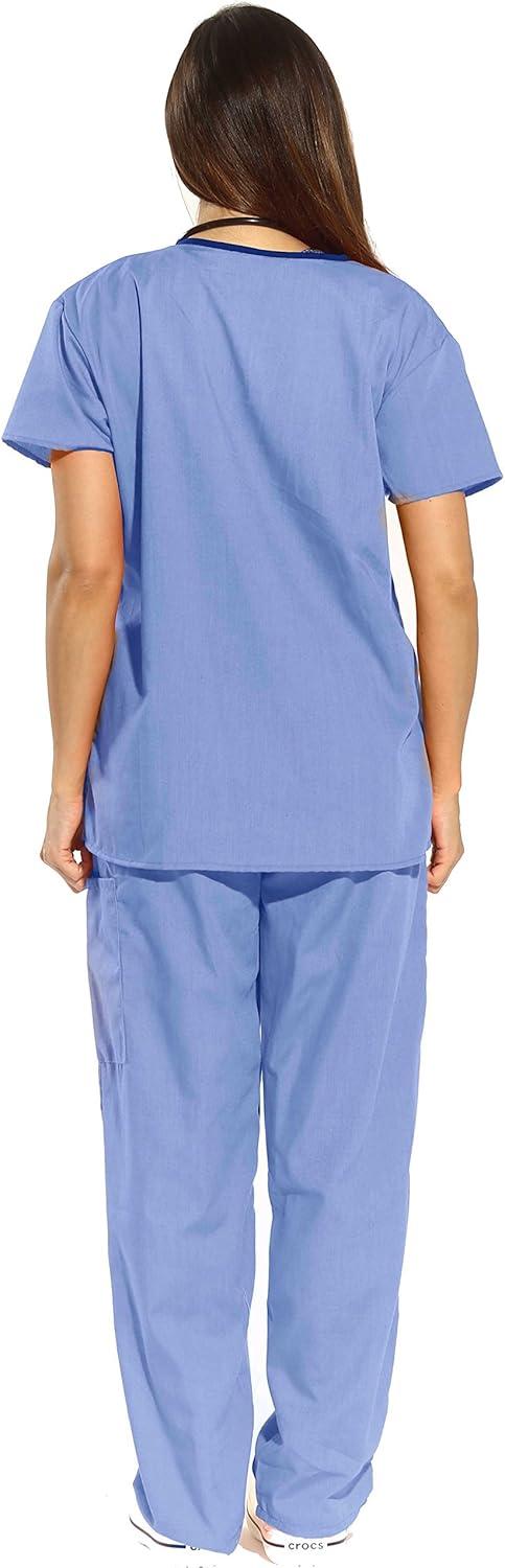 imageJust Love Womens Scrub SetsCeil With Navy Trim