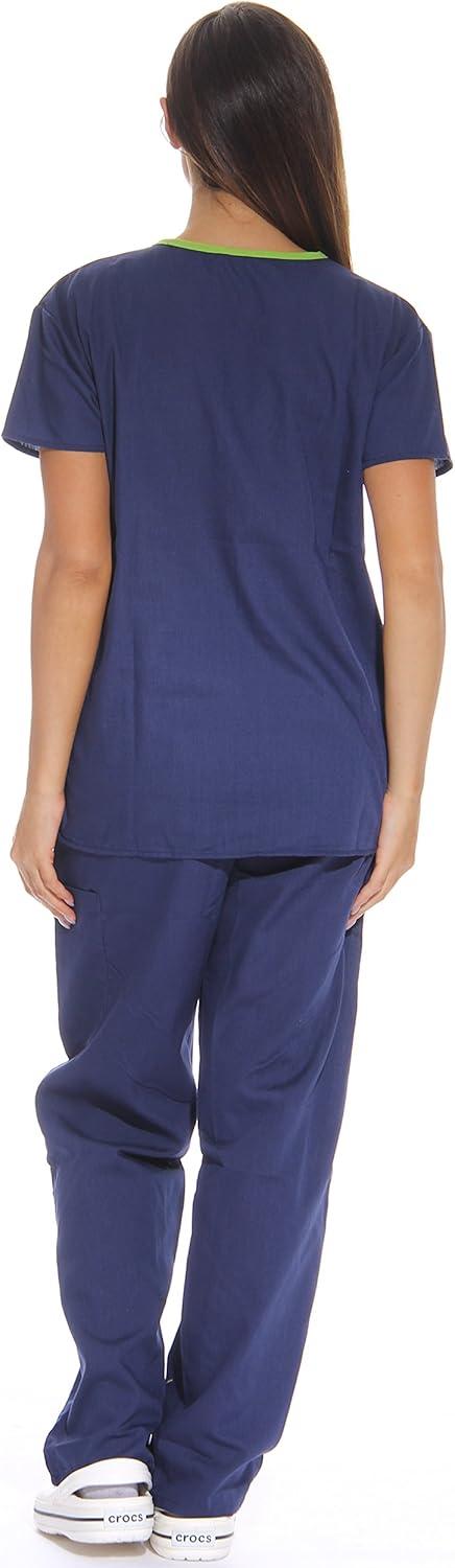 imageJust Love Womens Scrub SetsNavy With Lime Trim