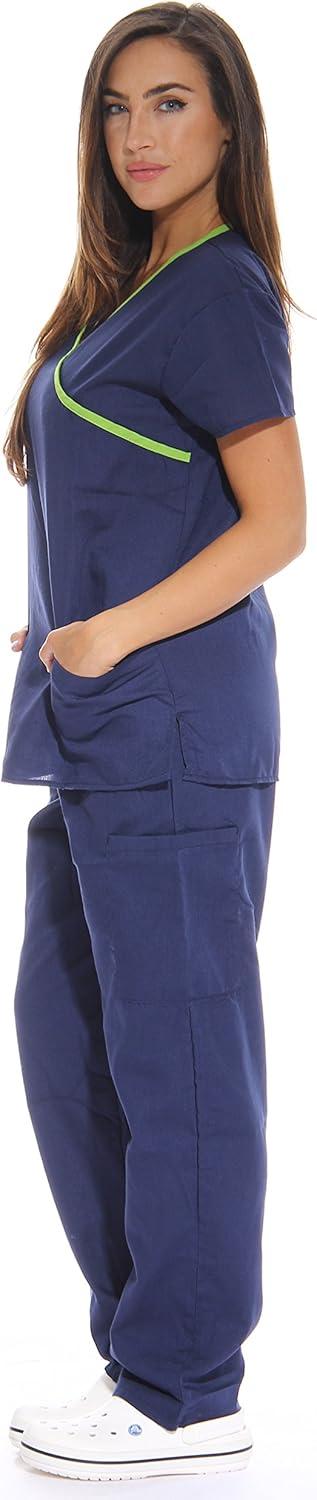 imageJust Love Womens Scrub SetsNavy With Lime Trim