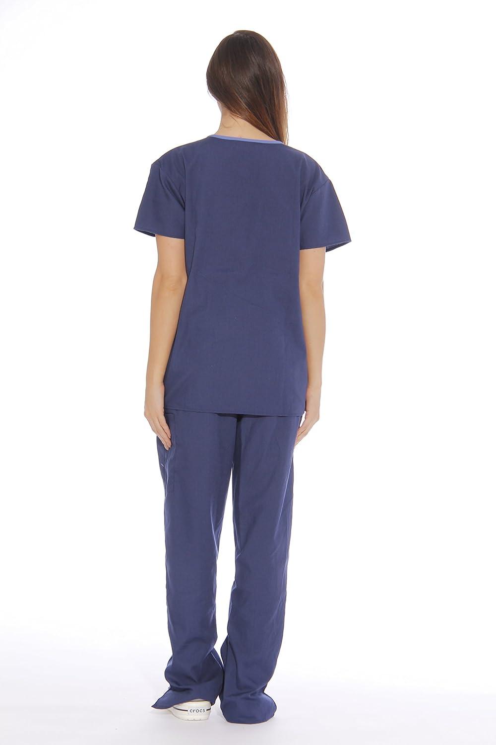 imageJust Love Womens Scrub SetsNavy With Malibu Blue Trim