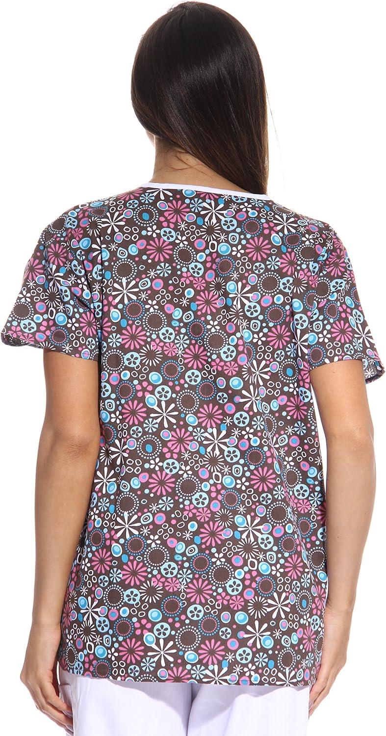 imageJust Love Womens Scrub Tops Nursing ScrubsBrown Wrap