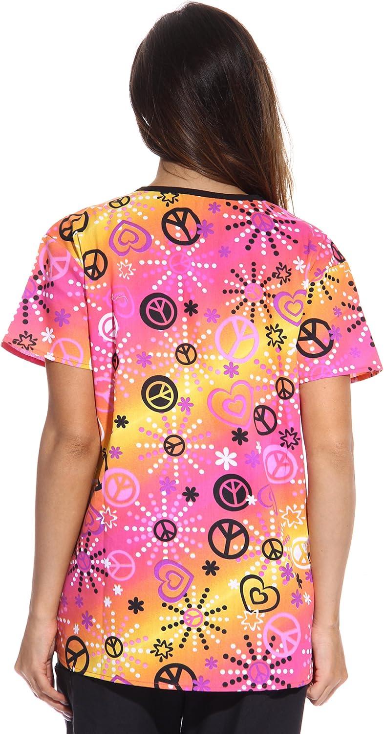 imageJust Love Womens Scrub Tops Nursing ScrubsPink Peace