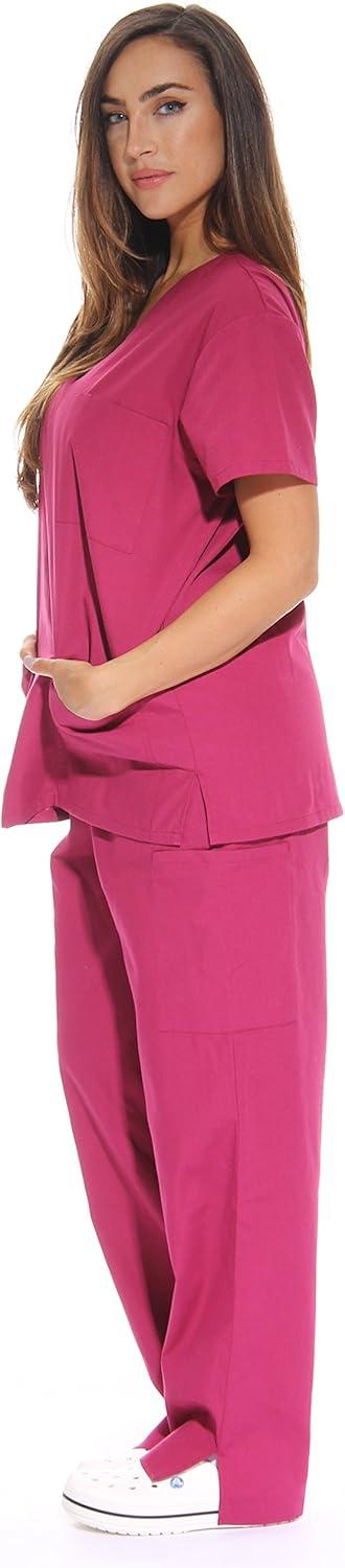imageJust Love Womens Six Pocket Medical Scrubs Set VNeck with Cargo PantBurgundy