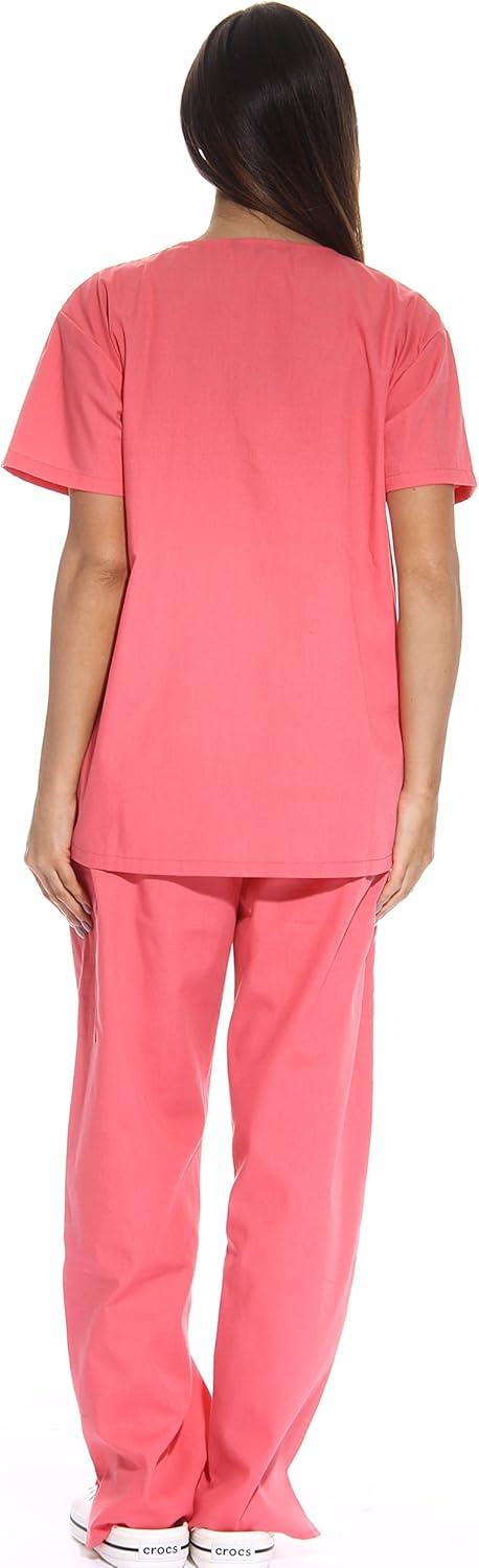 imageJust Love Womens Six Pocket Medical Scrubs Set VNeck with Cargo PantCoral
