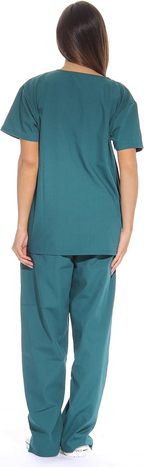imageJust Love Womens Six Pocket Medical Scrubs Set VNeck with Cargo PantDark Green