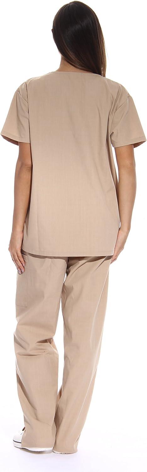 imageJust Love Womens Six Pocket Medical Scrubs Set VNeck with Cargo PantKhaki