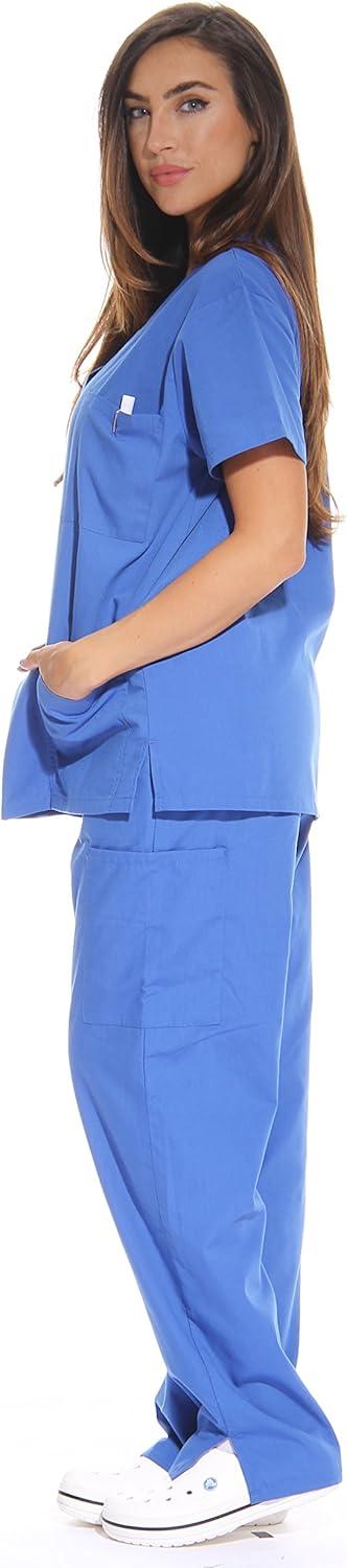 imageJust Love Womens Six Pocket Medical Scrubs Set VNeck with Cargo PantRoyal